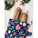 Sac à pain baguette - Coton bio - Fleurs Hana japonaises