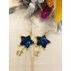 Boucles d'oreilles résine - Clés étoiles bleues