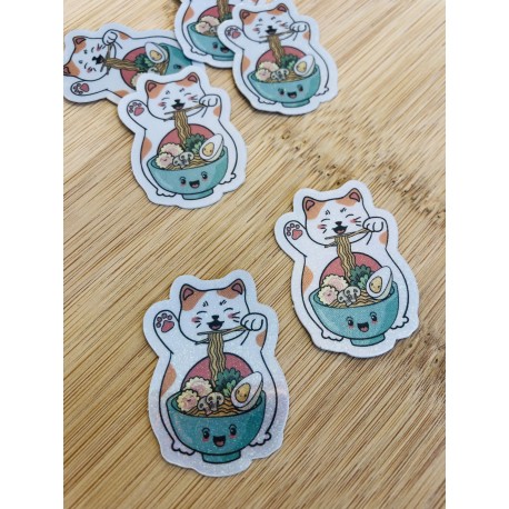 Sticker Maneki Neko et ses ramens