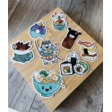 Lot de 8 stickers Kawaii