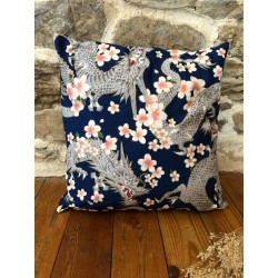 Coussin - Dragon et fleurs sakura