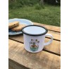 Mug Tasse timbale en métal - Acier émaillé - Maneki neko et ramens