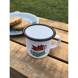 Mug Tasse timbale en métal - Acier émaillé - Carpe Koi Nobori