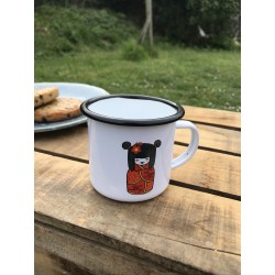 Mug Tasse timbale en métal - Acier émaillé - Kokeshi