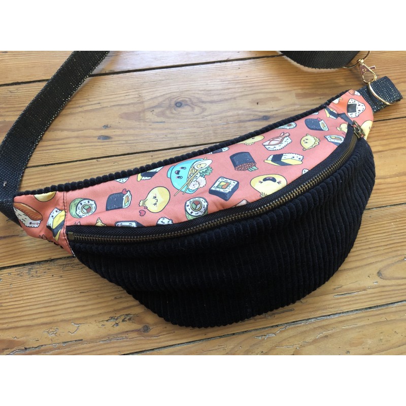 Sac banane en velours côtelé- okui - Fabriqué artisanalement en France