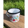 Mug Tasse timbale en métal - Acier émaillé - Fleurs pivoines et sakuras