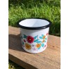 Mug Tasse timbale en métal - Acier émaillé - Fleurs pivoines et sakuras