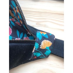 Sac banane en velours côtelé turquoise - Maneki Neko
