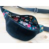 Sac banane en velours côtelé- Pivoines - Fabriqué artisanalement en France