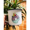 Mug Tasse timbale en métal - Acier émaillé - Donut licorne kawaii