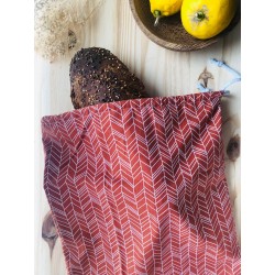Sac à pain en coton - Géométrique terracotta