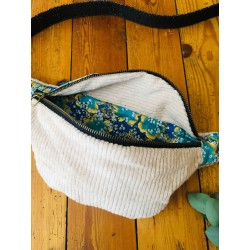 Sac banane en velours côtelé vert d'eau - Manga