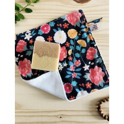 Serviette visage lavable et réutilisable  - Fleurs japon 