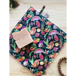 Serviette visage lavable et réutilisable  - Fruits tropicaux