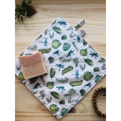 Serviette visage lavable et réutilisable  - Libellules & Monstrea