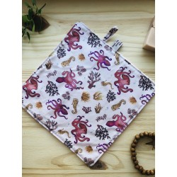 Serviette visage lavable et réutilisable  - Pieuvres roses