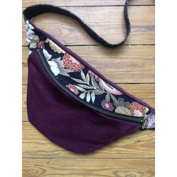 Sac banane en velours côtelé- Tissu japonais - Fabriqué artisanalement en France