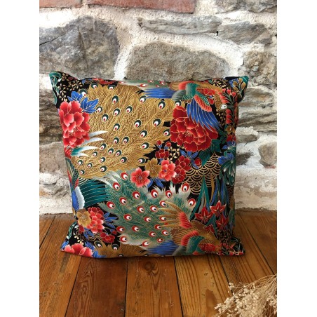 Coussin en tissu japonais - Paon
