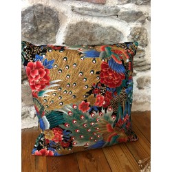 Coussin en tissu japonais - Paon