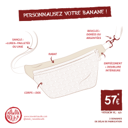 Sac banane en velours à personnaliser  - Fabriqué artisanalement en France