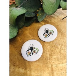 Badge kawaii Makis & onigiri