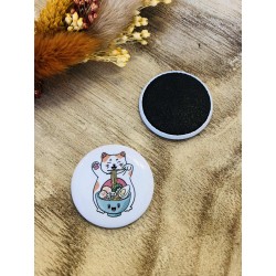 Magnet Aimant en tissu -  Maneki neko et ses ramens