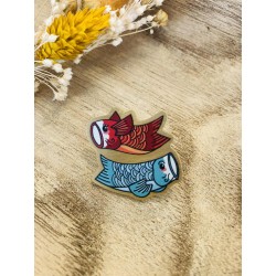 pins en métal émaillé - Carpes koinobori