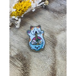 pins en métal émaillé - Maneki Neko et ses ramens
