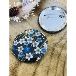 Badge tissu fleurs cerisier sakura