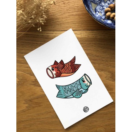 Carte postale Carpes Koinobori