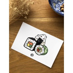 Carte postale makis et onigiri