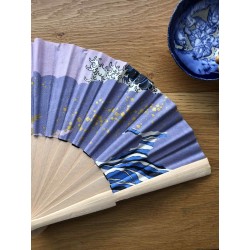 Eventail bois et tissu japonais