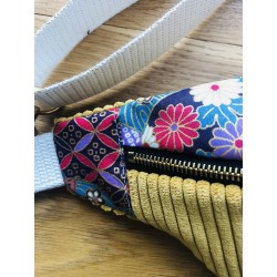 Sac banane en velours côtelé- Tissu japonais - Fabriqué artisanalement en France
