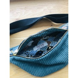 Sac banane en velours côtelé- Tissu japonais - Fabriqué artisanalement en France