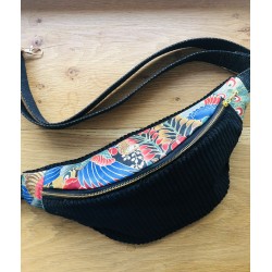Sac banane en velours côtelé- Tissu japonais - Fabriqué artisanalement en France