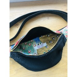 Sac banane en velours côtelé- Tissu japonais - Fabriqué artisanalement en France