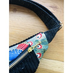 Sac banane en velours côtelé- Tissu japonais - Fabriqué artisanalement en France