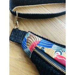 Sac banane en velours côtelé- Tissu japonais - Fabriqué artisanalement en France