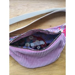 Sac banane en velours côtelé- Tissu japonais - Fabriqué artisanalement en France