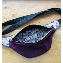 Sac banane en velours côtelé- Tissu japonais - Fabriqué artisanalement en France