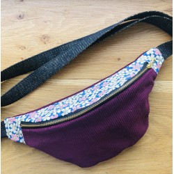 Sac banane en velours côtelé- Tissu japonais - Fabriqué artisanalement en France