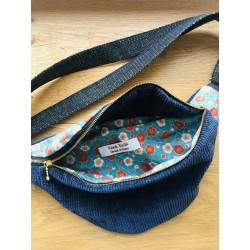 Sac banane en velours côtelé- Tissu japonais - Fabriqué artisanalement en France