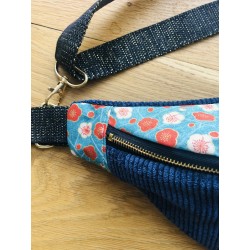 Sac banane en velours côtelé- Tissu japonais - Fabriqué artisanalement en France