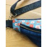 Sac banane en velours côtelé- Tissu japonais - Fabriqué artisanalement en France