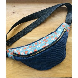 Sac banane en velours côtelé- Tissu japonais - Fabriqué artisanalement en France