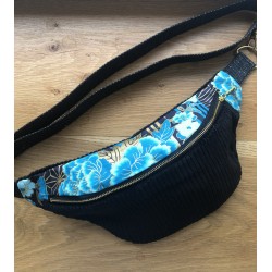 Sac banane en velours côtelé- Tissu japonais - Fabriqué artisanalement en France